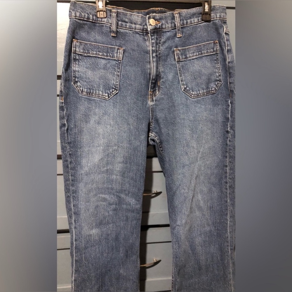 Women’s Aeropostale High Rise Flare Wide Leg Medium Washed Jeans Size 14 Reg